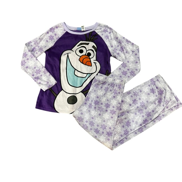 Disney Olaf Snowflake Fleece Pajamas size medium - Picture 1 of 5